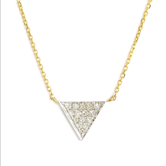 DANA REBECCA TRIANGLE DIAMOND NECKLACE W/ 14 K YELLOW GOLD EXCELLENT CONDITION - Picture 1 of 8